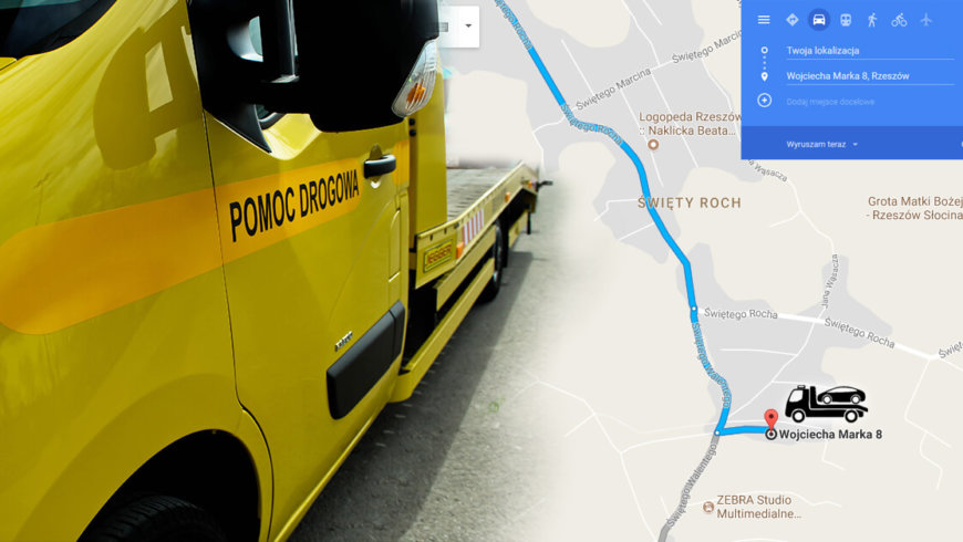 Auto holowanie Rzeszów i Google Maps